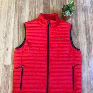 Eddie Bauer Microlight Down Vest Red EB650 Fill Men’s SIZE MED